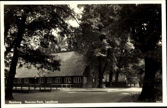 Postcard Hamburg Mitte Hamm, Hammer Park, Landhaus Kaffee