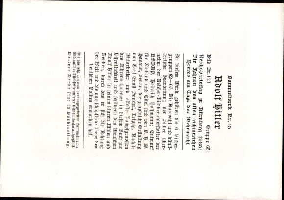 Collective picture Adolf Hitler, Nuremberg Nazi Party Rally 1935, Wehrmacht flags, collective work no. 15 picture 143