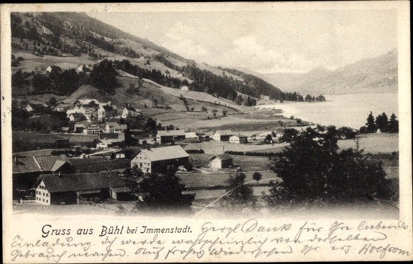 Postcard Bühl am Alpsee Immenstadt im Allgäu, view of the town