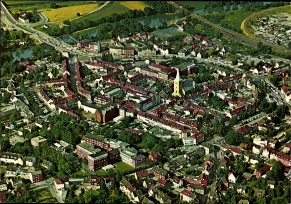 Postcard Dorsten in Westphalia, aerial photograph