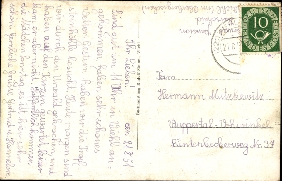 Postcard Wiehl in the Oberberg district, forest inn stalactite cave