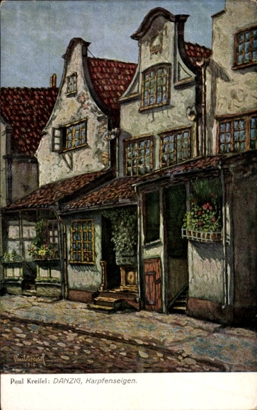 Artist Postcard Kreifel, P., Gdańsk Danzig, Carp Lake