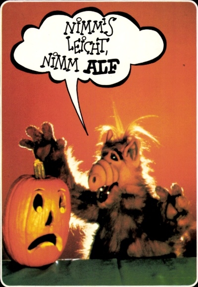Postcard Take it easy, take Alf, pumpkin