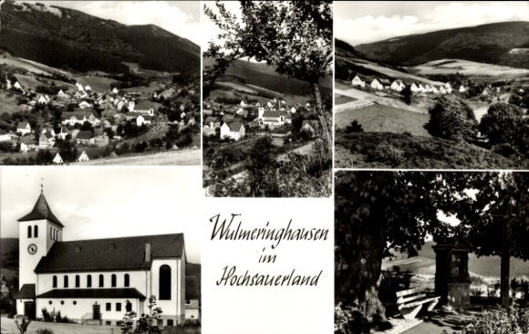 Ak Wulmeringhausen Olsberg im Sauerland, Panorama, Kirche