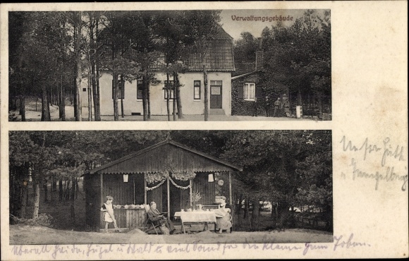 Postcard Streek Sandkrug Hatten in Oldenburg, Naturheilverein Oldenburg, forest recreation site