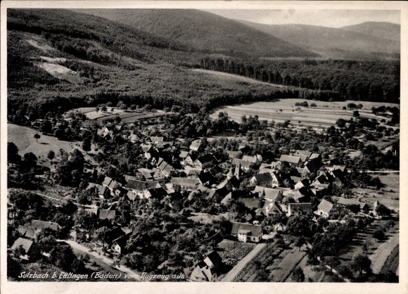 Ak Sulzbach Billigheim in Baden, Fliegeraufnahme