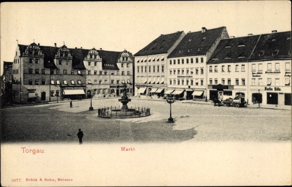 Ak Torgau an der Elbe, Markt