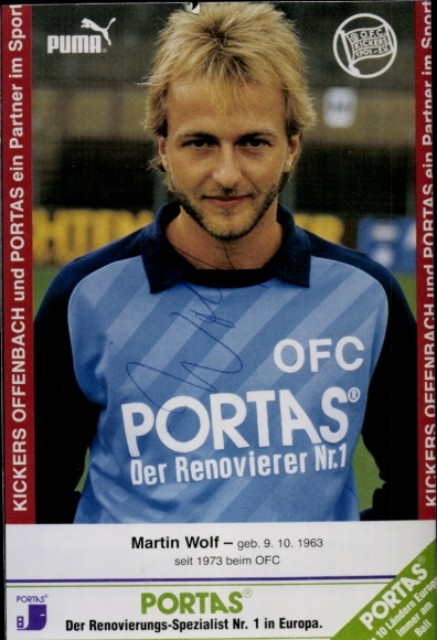Autogrammkarte Fußballer Martin Wolf, Kickers Offenbach, Autogramm