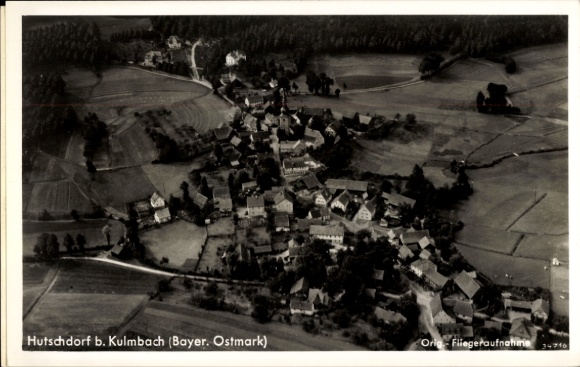 Postcard Hutschdorf Thurnau in Upper Franconia, aerial photograph