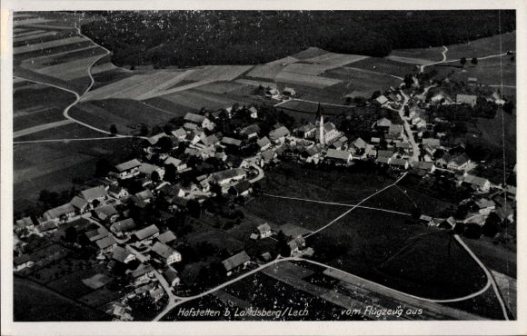 Postcard Hofstetten in Upper Bavaria, aerial photograph