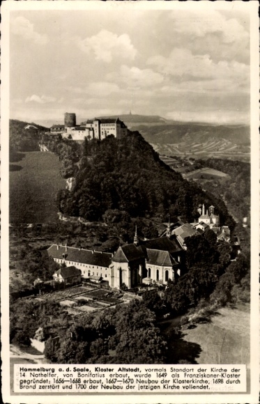 Hammelburg in Lower Franconia, Bavaria, monastery old town, aerial photograph