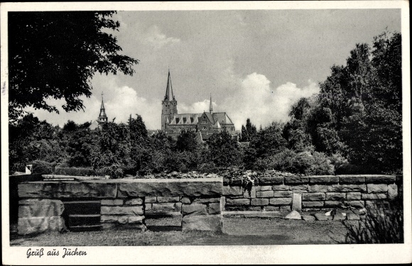Postcard Jüchen North Rhine Westphalia, church, wall