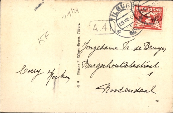 Postcard Tilburg North Brabant Netherlands, Station