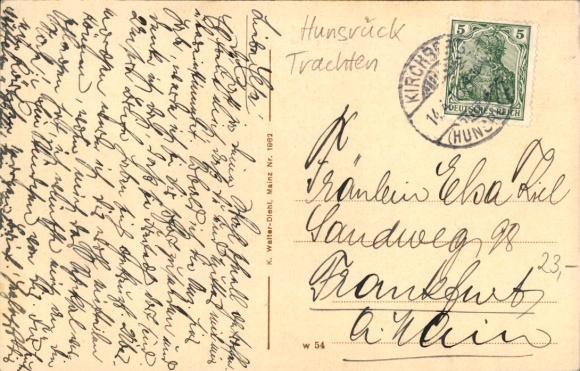 Postcard Hunsrücker Bauersleute, Married Couple, portrait