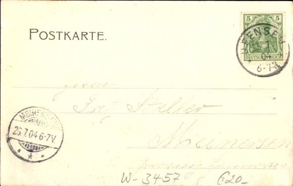 Postcard Schießhaus Solling, half-timbered house