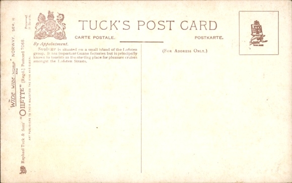 Artist Postcard Svolvaer Lofoten Norway, Harbor, Tuck No. 221 B