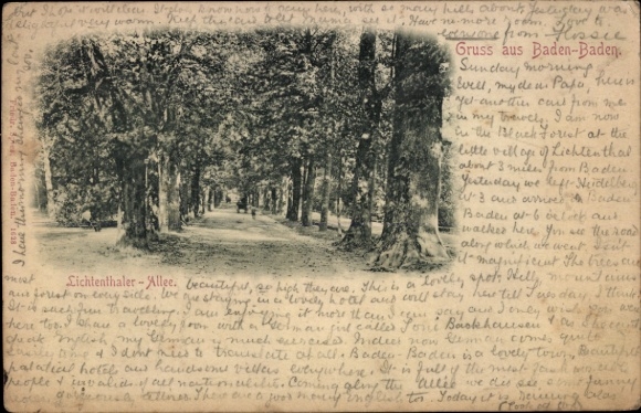 Postcard Baden Baden am Schwarzwald, Lichtenthaler Allee