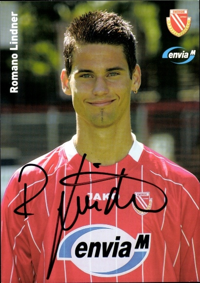 Autogrammkarte Fußballer Romano Lindner, Energie Cottbus, Autogramm