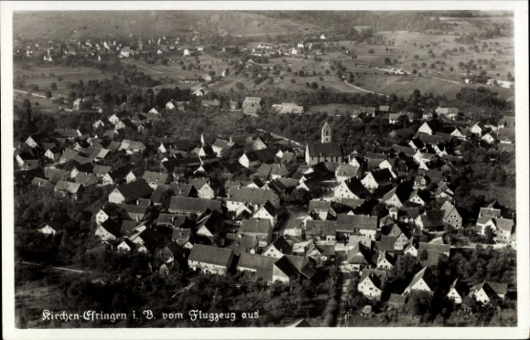 Ak Efringen Kirchen am Oberrhein, Fliegeraufnahme