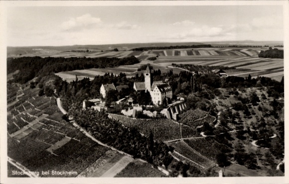 Ak Stocksberg Beilstein in Württemberg, Stockheim, Fliegeraufnahme