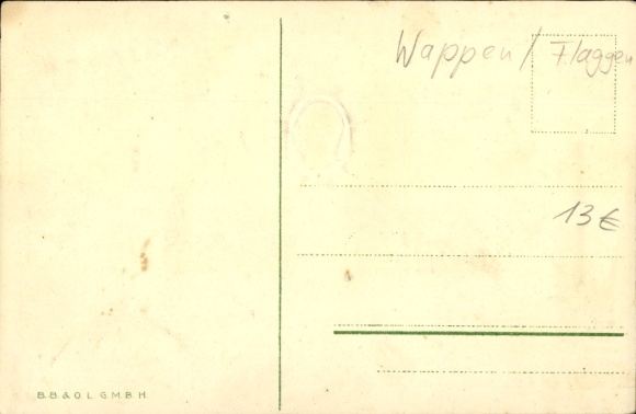 Coat of arms Postcard A German greeting, Kaiser Wilhelm II, Anhalt, Saxony, Hamburg, Bavaria