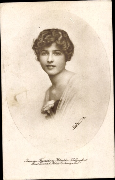 Ak Prinzessin Franziska zu Hohenlohe Schillingsfürst, Braut von Erzherzog Max