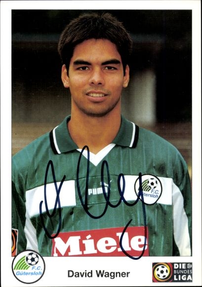 Autogrammkarte Fußballer David Wagner, FC Gütersloh, Autogramm
