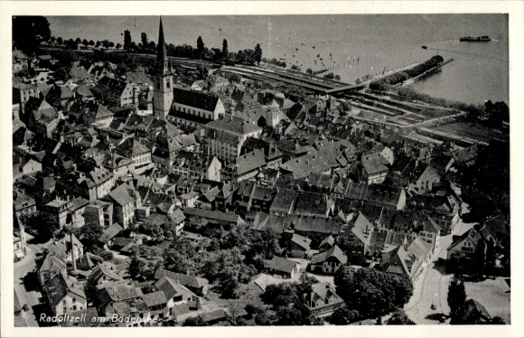 Ak Radolfzell am Bodensee, Fliegeraufnahme