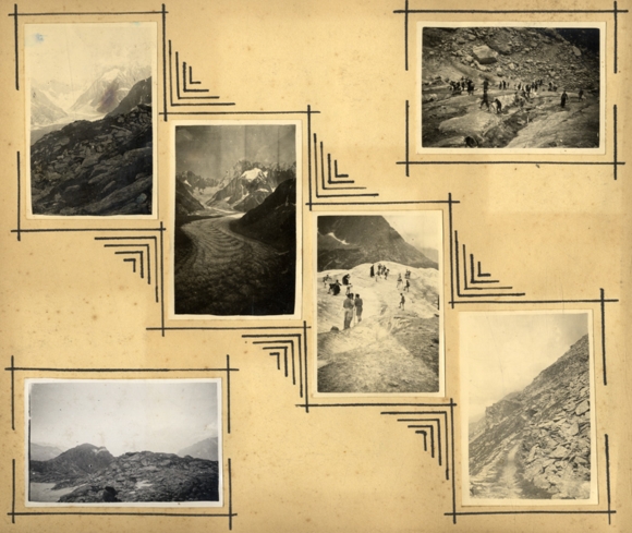 Photo album alpinism, mountaineers, glaciers, snow