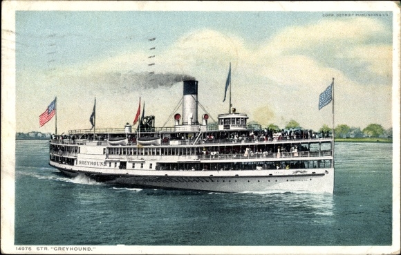 Postcard Steamer Greyhound