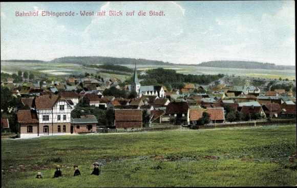 Postcard Elbingerode Oberharz am Brocken, west with a view of the city