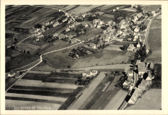 Ak Tennenlohe Erlangen in Mittelfranken Bayern, Fliegeraufnahme