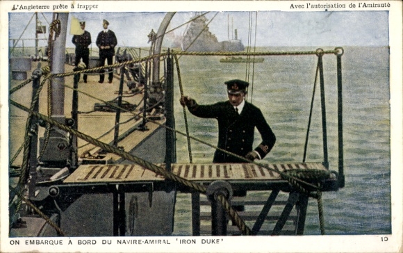 Ak Britisches Kriegsschiff, HMS Iron Duke, Coming aboard the flag ship