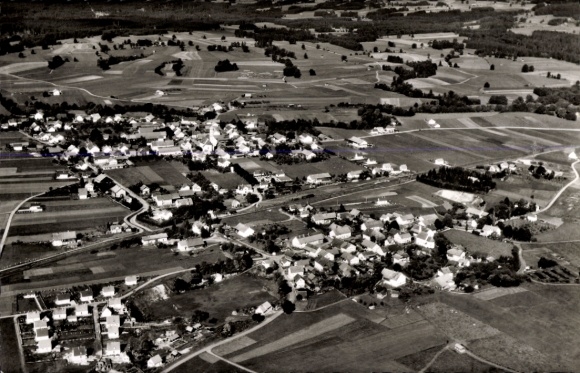 Postcard Raisting Upper Bavaria, aerial photograph