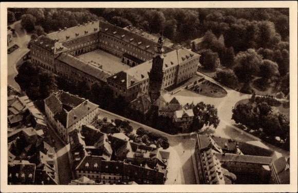 KP papeteria pocztowa Weimar w Turyngii, pałac wielkoksiążęcy, widok z lotu ptaka, obraz 156