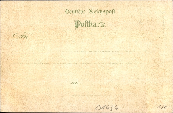 Chromo-Litho Radeberg, total view, station building, market, Hotel zum Kaiserhof