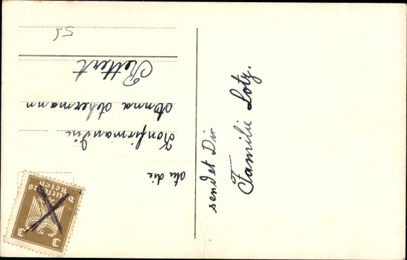 Postcard congratulations confirmation, angel and girl with bible