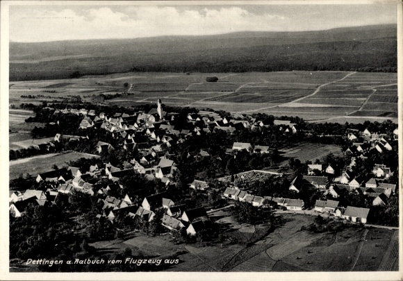 Postcard Dettingen am Albuch Gerstetten Württemberg, aerial photograph