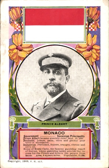 Passepartout Postcard Prince Albert of Monaco, portrait