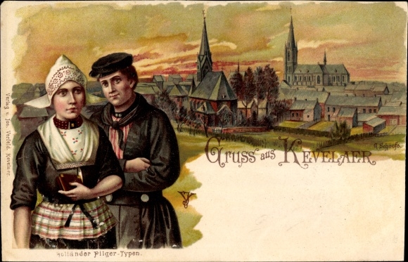 Artist Chromo-Litho Schoofs, G., Kevelaer am Niederrhein, Dutch pilgrim types