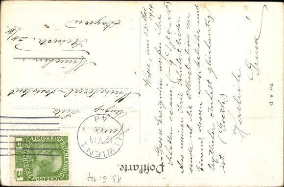 Song artists Postcard Kutzer, Ernst, Schäfers Lamentation, Schubert songs