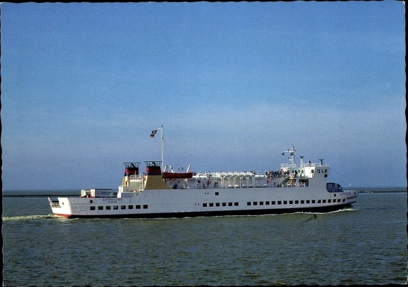 Ak Seebadeschiff en autoveerboot Ostfriesland, veerboot, naamloze vennootschap EMS Emden
