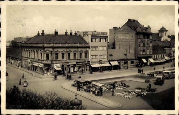 Ak Prostějov Proßnitz Region Olmütz, Kreuzung, Marktplatz