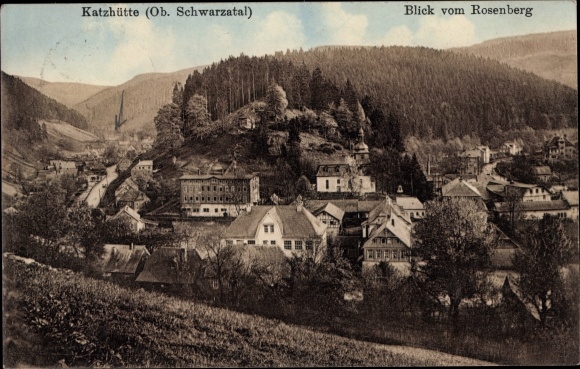 KP Katzhütte Schwarzatal, widok z Rosenberg na Ort