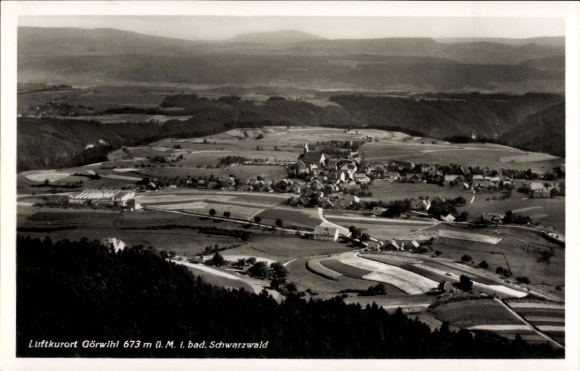 Ak Görwihl im Schwarzwald Baden, Fliegeraufnahme