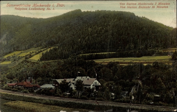 PC Hockeroda Kaulsdorf in Thuringia, view of the town, station, railway tracks