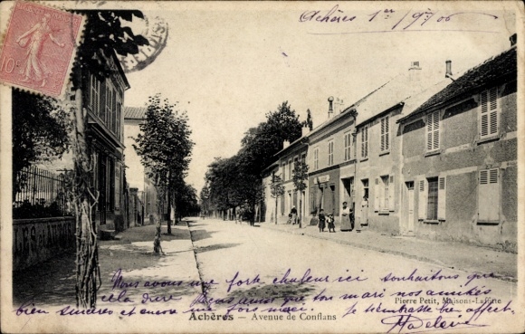 Postcard Achères Yvelines, Avenue de Conflans