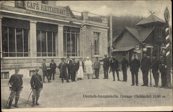Postcard Col de la Canyon Vosges, German French Border, Cafe