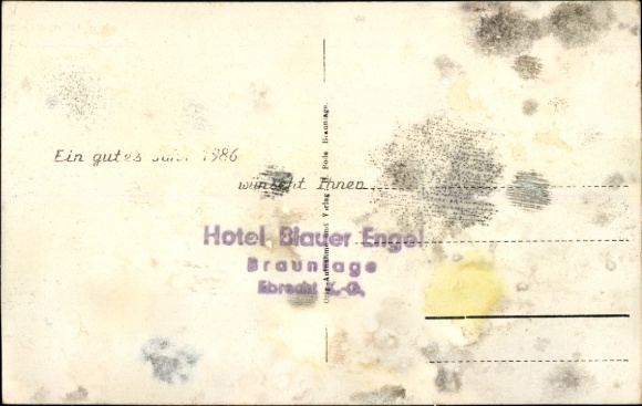 Postcard Braunlage in the Upper Harz, Tom the Rhymer, snow buildings, Blue Angel, winter