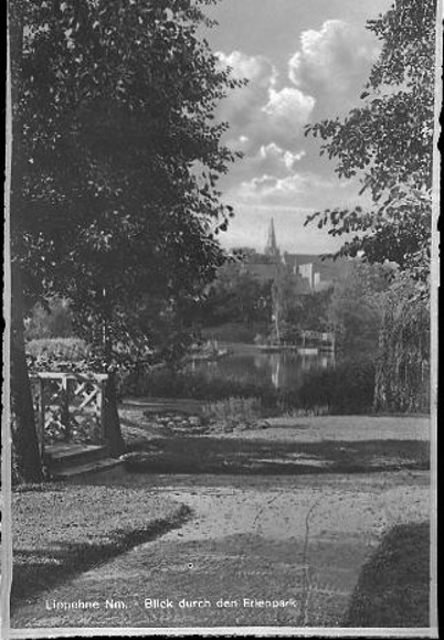 6 Negative Lippehne in der Neumark, Schloss, Kirche, Totalansicht